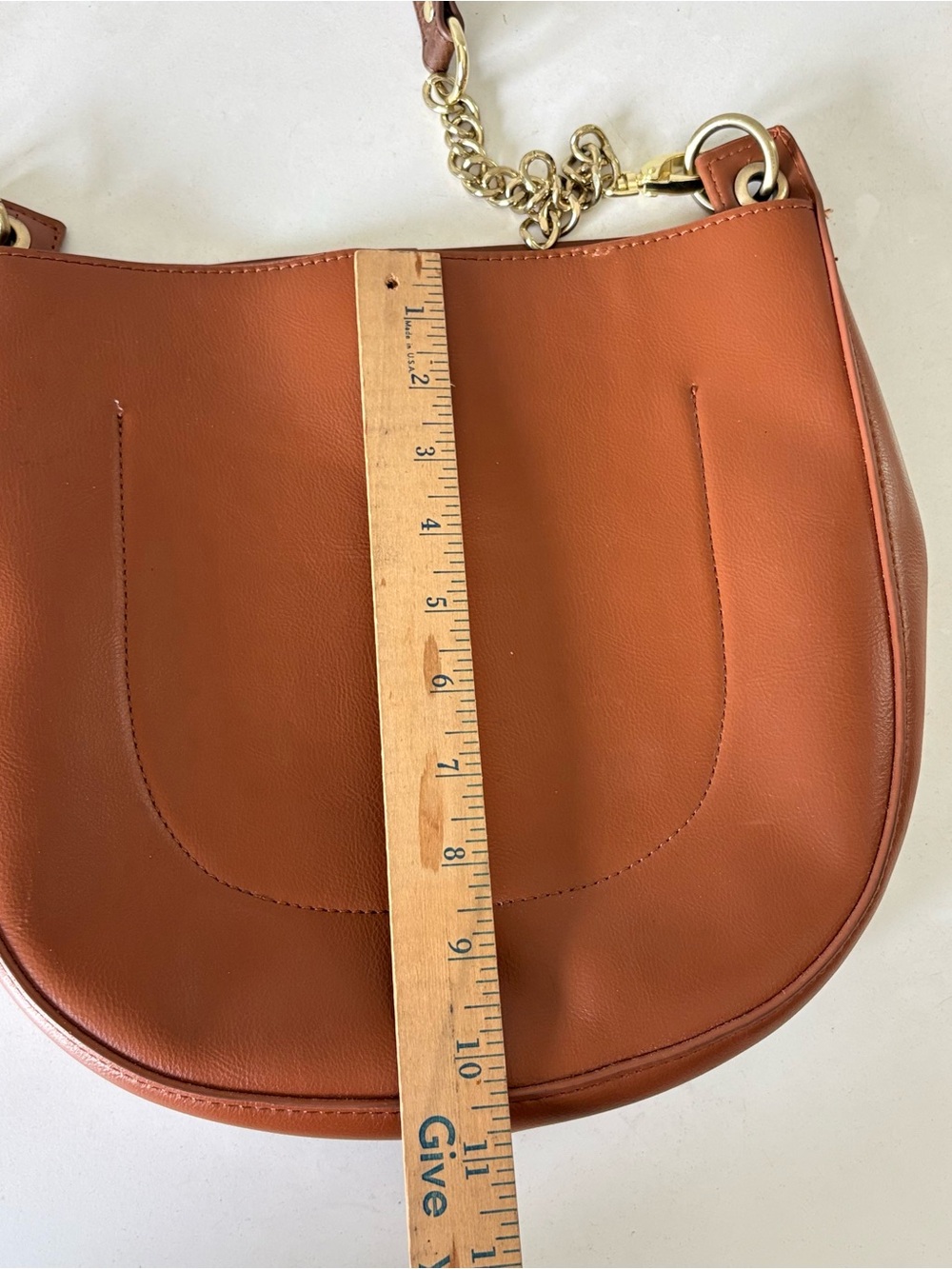 Anthropologie Brown Hobo Bag Triple 7 Modern Moon Shoulder Crossbody Bag Tote - Picture 11 of 11